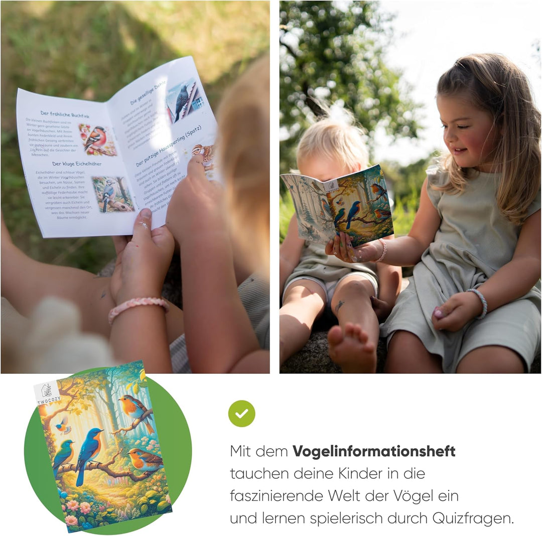 TWOCOZY Vogelhaus zum Bemalen | DIY Bastelset für Kinder mit Schablonen, Wasserfesten Acrylfarben &