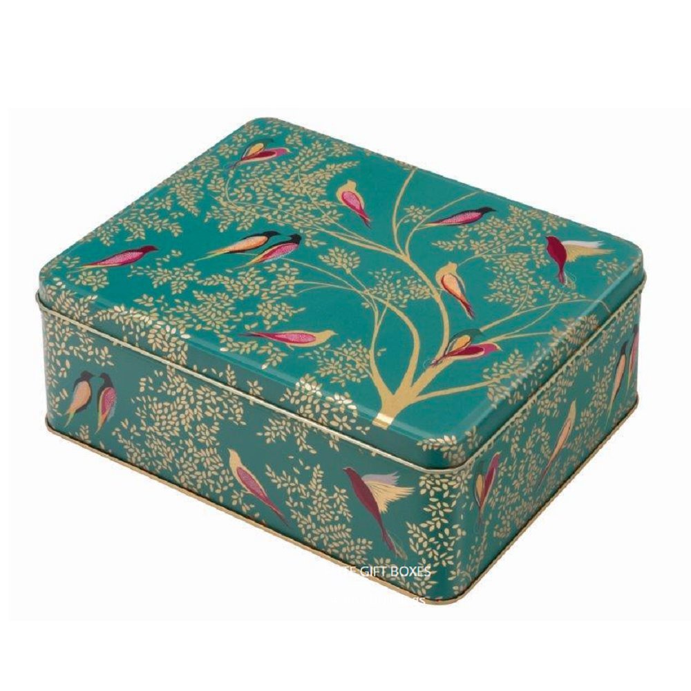 Sara Miller rechteckige Dose, „Green Birds“-Design