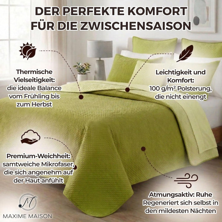 MAXIME MAISON - Steppdecke Maxi für Doppelbett, Halbsaison begleitet Sie vom Frühling bis zum Herbst