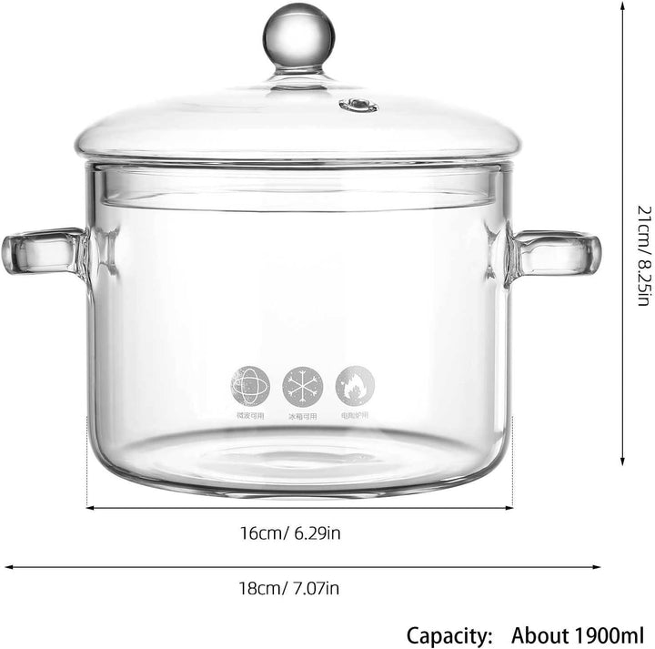 Didiseaon Glas Suppentopf Aus Borosilicat Kochtopf Für Küche Hitzebeständiger Topf Mit Deckel Prakti