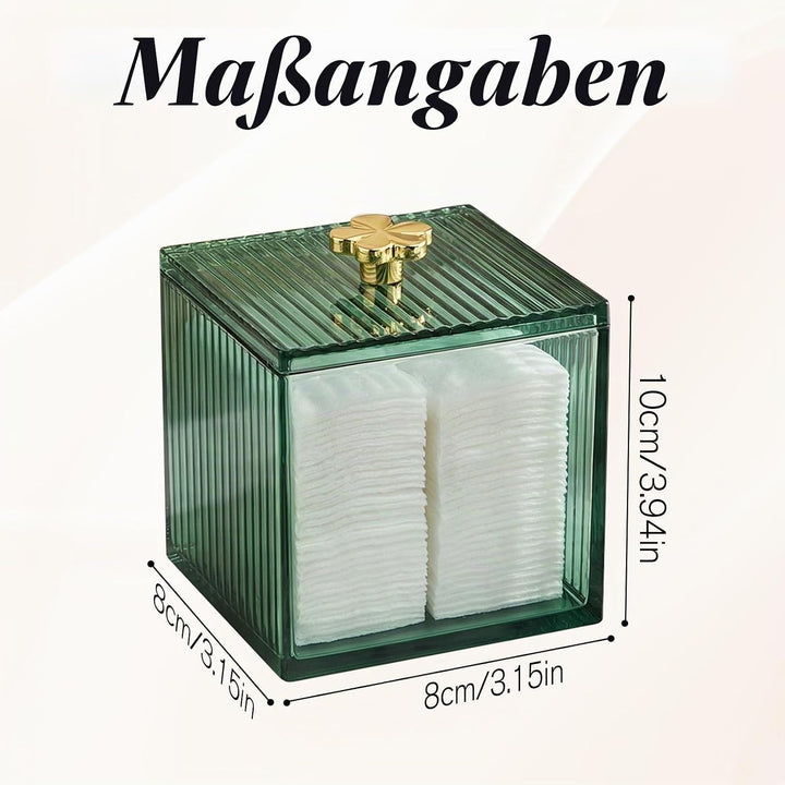 3 Stück Quadratisch Grün Wattestäbchen Halter, Wattestäbchen Behälter 10*8cm, Kosmetik Organizer für