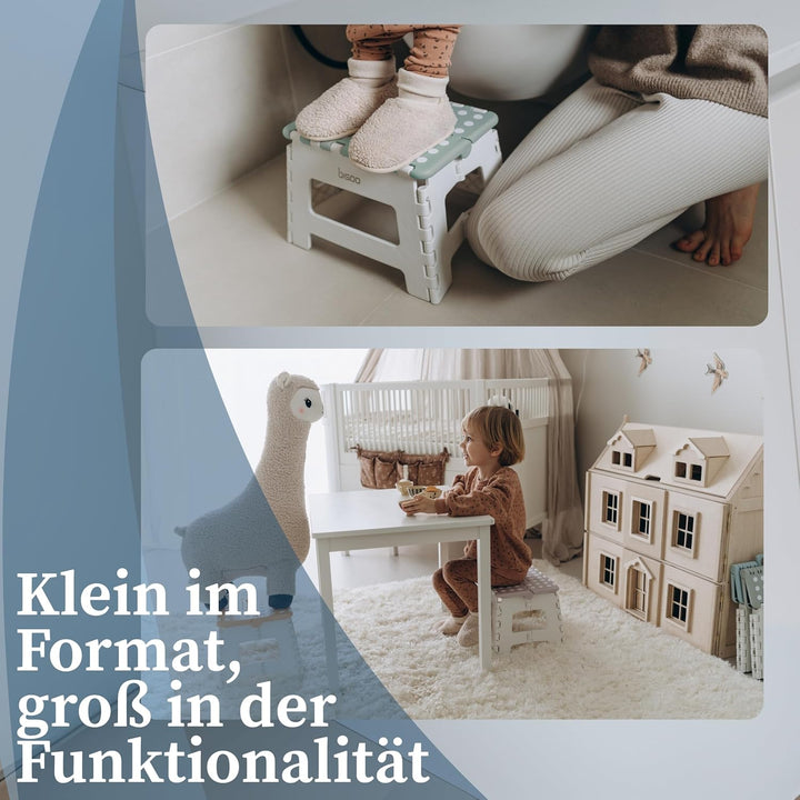 BISOO Tritthocker Kinder - Klapphocker Faltbar 120Kg für Bad & Küche - Hocker Klappbar für Kinder &