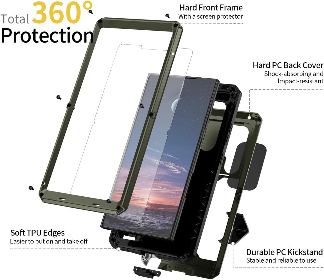 MIYIYQP Kompatibel mit Samsung Galaxy S24 Ultra 5G Handyhülle, Outdoor Powerful Hybrid Schutz stossf