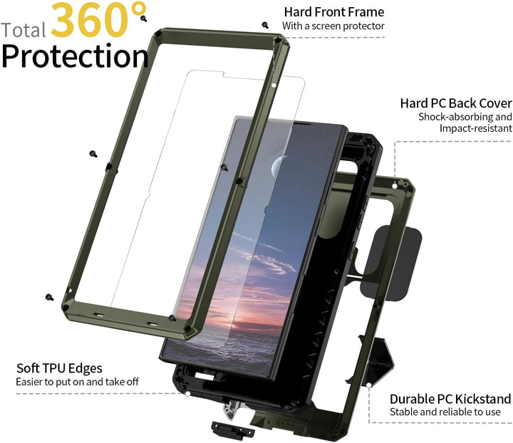 MIYIYQP Kompatibel mit Samsung Galaxy S24 Ultra 5G Handyhülle, Outdoor Powerful Hybrid Schutz stossf