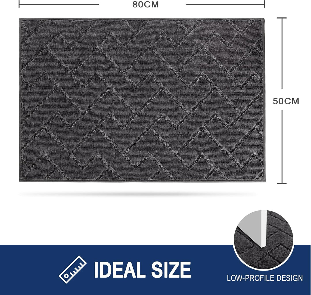 FCSDETAIL Schmutzfangmatte Innen 50 x 80 cm, rutschfeste Fussmatte, waschbar Sauberlaufmatte, absorb
