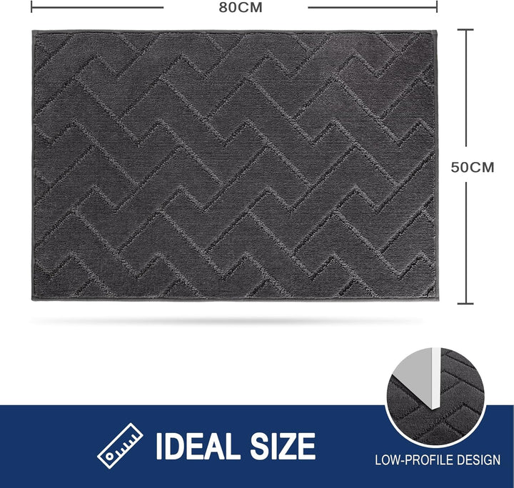 FCSDETAIL Schmutzfangmatte Innen 50 x 80 cm, rutschfeste Fussmatte, waschbar Sauberlaufmatte, absorb