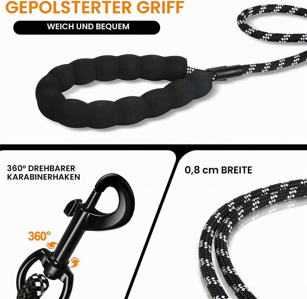 Reflektierend Schleppleine für Hunde, 5m/10m/20m Seil Hundeleine Trainingsleine Langes Ausbildungsle