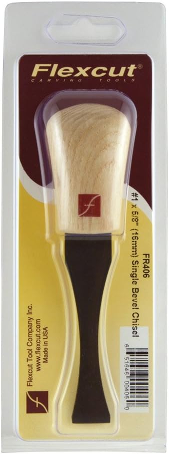 Flexcut #1 Palmmeissel, Hartstahl, massiver Eschenholzgriff, 5/8 Zoll (FR406) #1 - 5/8 Inch Handmeis