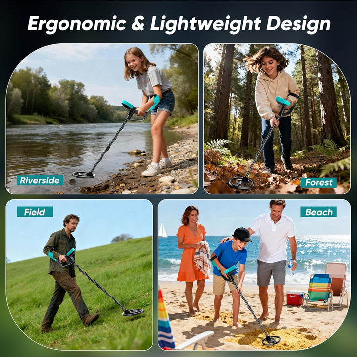 Professional Metal Detector with 3 Search Modes, 25 cm Depth, Waterproof Coil, LCD Display & Adjusta