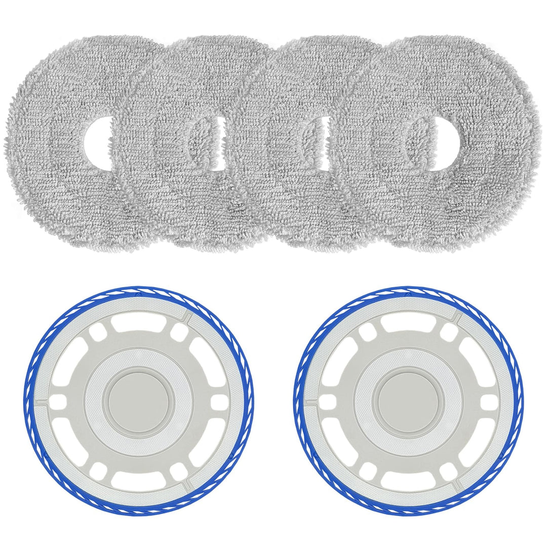 4 Wischtücher mit 2 Ersatzhalterung Zubehör für Ecovacs Deebot T30 Pro Omni/ T30s/ T30s Pro/ N30 Pro