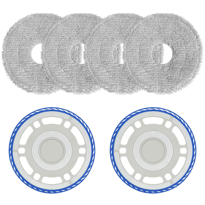 4 Wischtücher mit 2 Ersatzhalterung Zubehör für Ecovacs Deebot T30 Pro Omni/ T30s/ T30s Pro/ N30 Pro