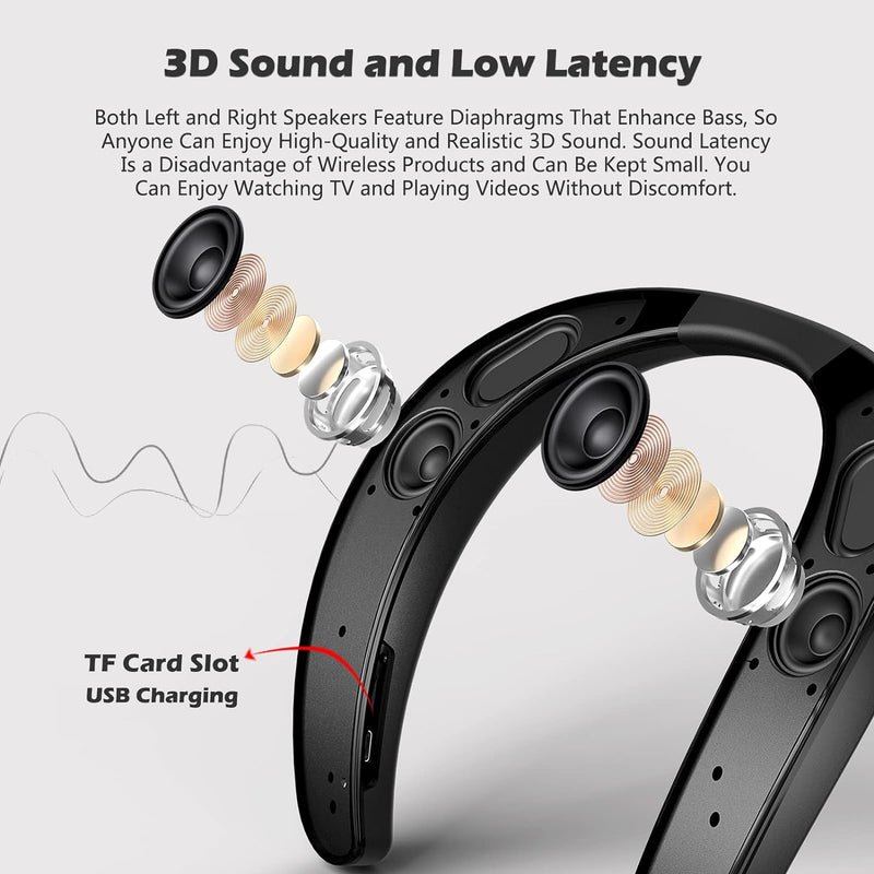 Smaloyd Bluetooth Lautsprecher Tragbarer, Wireless-Neckband-Lautsprecher,Theater Stereo Surroud Ton,