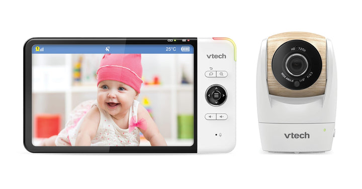 VTech VM919 HD Babymonitor – Video-Babyphon mit Weitwinkelkamera – 360° Panoramasicht, HD-Video, kla