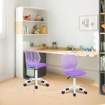 Homy Casa 2er Set Lila Schreibtischstuhl Verstellbarer Drehstuhl Bürostuhl Stoffsitz Ergonomischer A