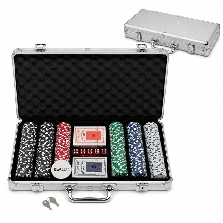 MAGIC SELECT Poker Set Spiel. Pokerset Komplett mit Metallkoffer 300 Pokerchips, 2 Kartendecks, 5 Wü