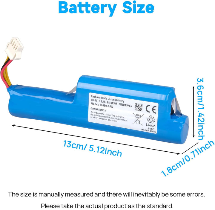 2600 mAh Akku Kompatibel mit Vileda VR 102, VR One, VR 201 PetPro, VR 303 Saugroboter, Ersatz Kompat