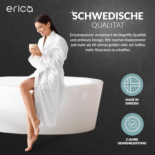 Erica Duschvorhangstange L form 70x90, 70x160 oder 90x140 cm + 24 Duschvorhangringe | Duschvorhang s