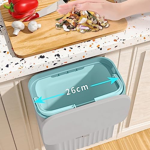 Komposteimer für Küche,Küchenabfalleimer,9L Mülleimer Camping,Hängender Mülleimer Küche mit Deckel f