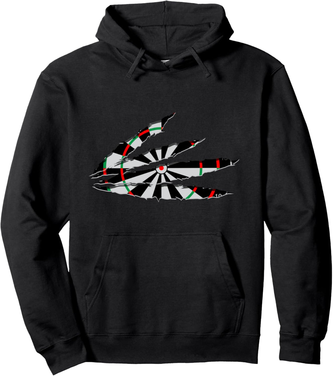 Zerrissene Kleidung Dartscheibe Dartspieler Geschenk Dart Pullover Hoodie