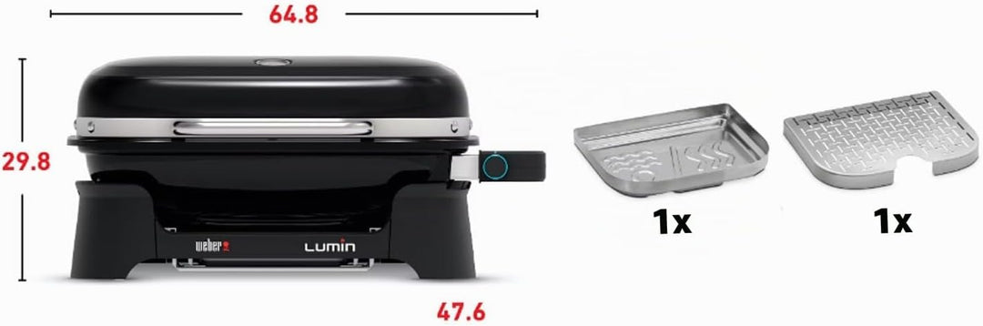 Weber Elektrischer Grill Lumin, Schwarz