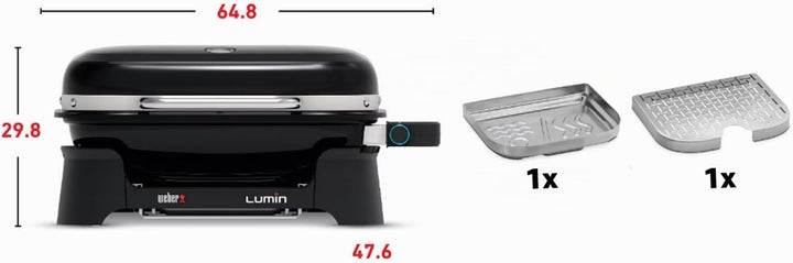 Weber Elektrischer Grill Lumin, Schwarz