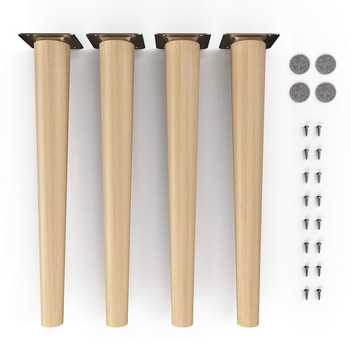sossai® Holz-Möbelfüsse - Clif Round | Öl-Finish | Höhe: 45 cm | HMF1 | rund, konisch (gerade Ausfüh