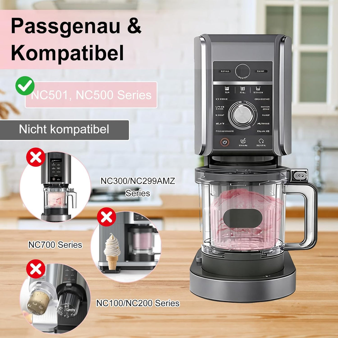 Xylota 4 Stück für Ninja Swirl Creami Deluxe Behälter, Eisbehälter mit Farbige Deckeln Kompatibel mi