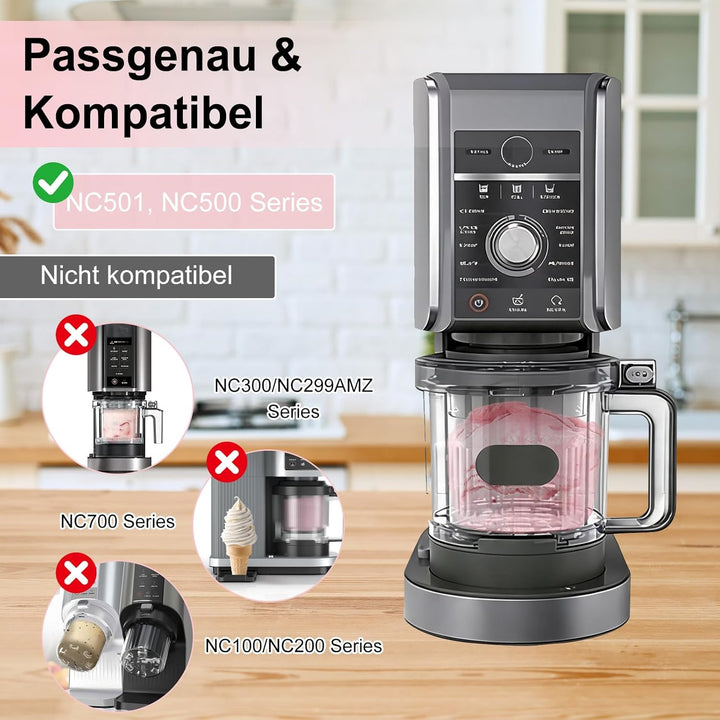 Xylota 4 Stück für Ninja Swirl Creami Deluxe Behälter, Eisbehälter mit Farbige Deckeln Kompatibel mi