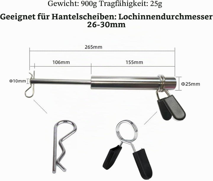 Ronyme Gym Weight Stack Pin, Weight Stack Extender Pin, 26–30 mm Stahl, erhöhen Sie das Gewicht von