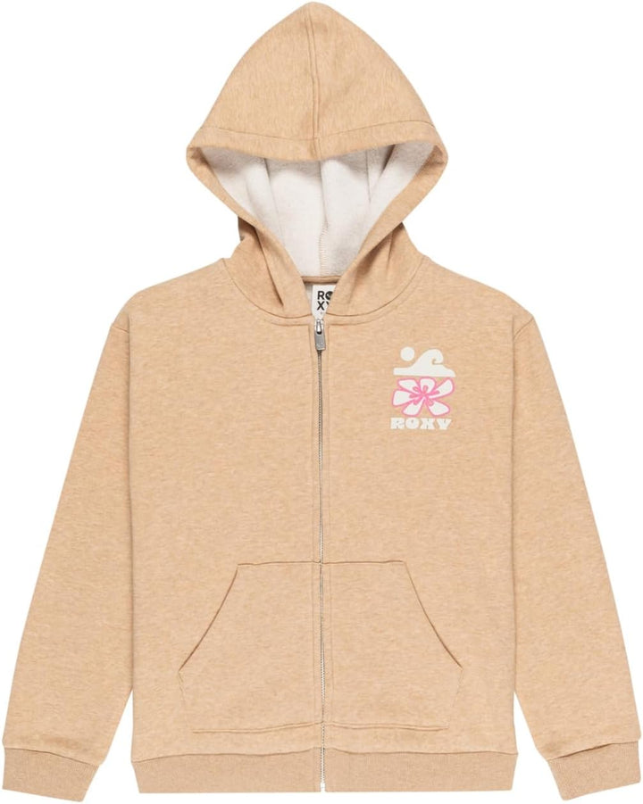 Roxy Mädchen Surf Feeling Zipped Brushed Sweatshirt 14 Jahre Bros Heather, 14 Jahre Bros Heather