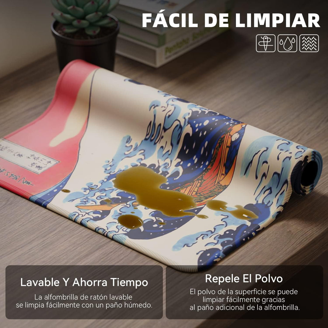 EFISH Japan Art Kanagawa Surfen Mauspad XL (800 × 300 × 3 MM) - Erweiterte Schreibtisch-Pad mit Genä