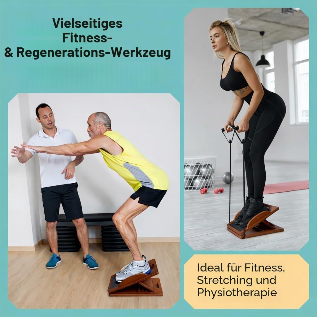 Schrägbrett verwandelt sich in Balance Board – Premium Wadendehner und Wackelbrett für effektives Wa