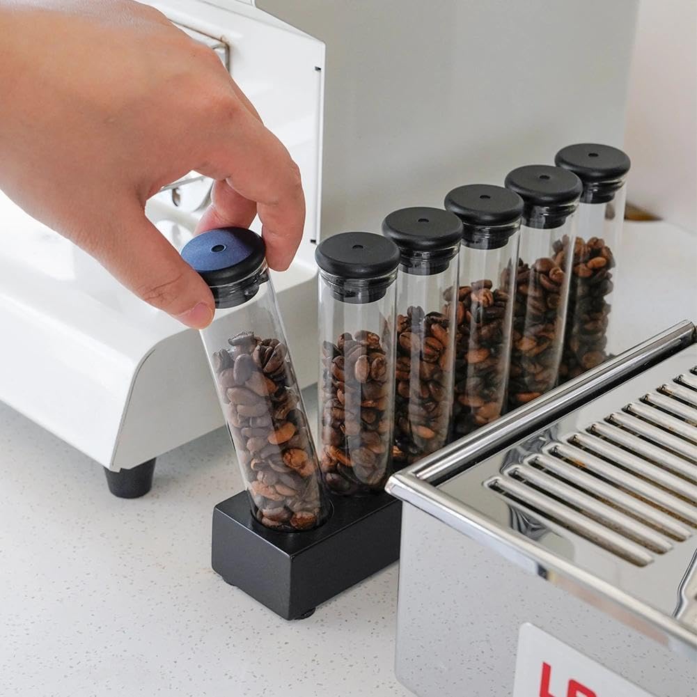 watchget Kaffeebohnenbehälter, 6 Stück Kaffeebohnenkeller-Röhren, Einzeldosis, Kaffeebohnen-Aufbewah