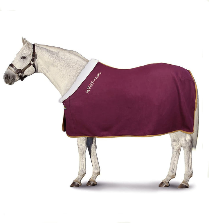 Horses, Flauschige Pile-Pferdedecke mit Pelleinsatz am Hals, für Spaziergänge ideal und bequem, mit