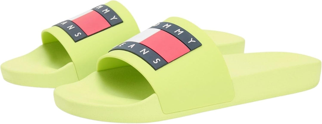 Tommy Jeans Herren Badeschuhe Pool Slide Essential Badelatschen 40 EU Green Lime Essence, 40 EU Gree