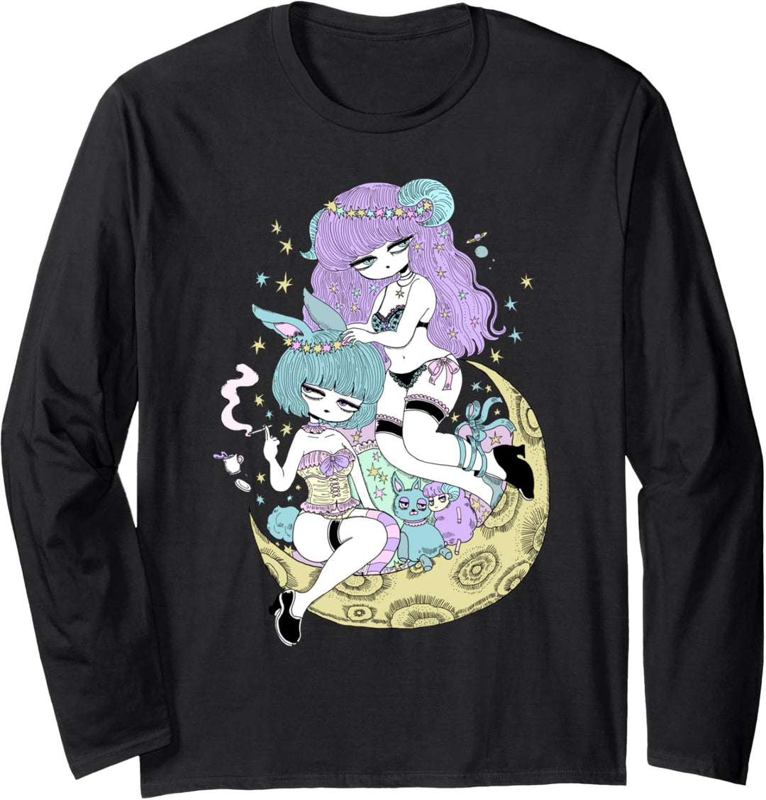 SHI-T-0002-Planetenmädchen Langarmshirt