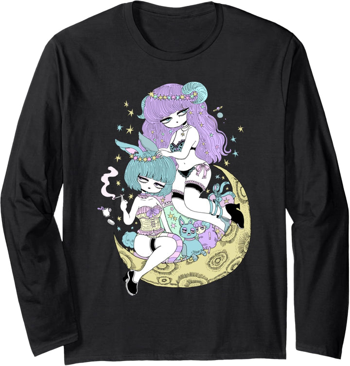 SHI-T-0002-Planetenmädchen Langarmshirt