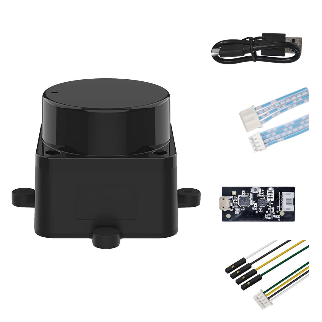 WayPonDEV FHL-LD19 360 Degree 2D Lidar Distance Sensor Kit, 10Hz Scan Rate and 12m Distance Lidar RO