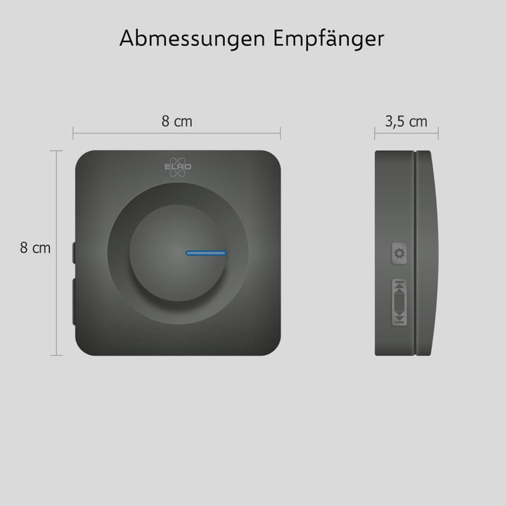 ELRO DB3000-P1C1B Funk Türklingel Set Tragbare Empfänger mit Batterie-Wasserdicht, 100m Reichweite,