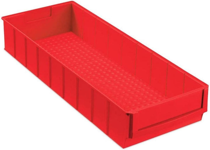 SparSet 5x Rote Industriebox 500 B | HxBxT 8,1x18,3x50cm | 6 Liter | Sichtlagerkasten, Sortimentskas