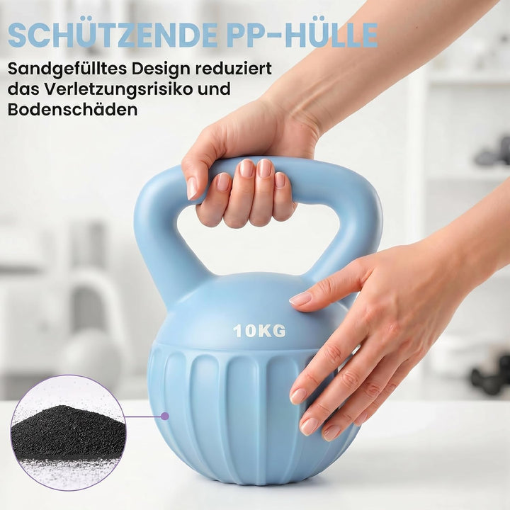 SPORTNOW Kettlebell Kugelhantel 6 kg Gewicht-Hantel mit Sand befüllt für Anfänger Zuhause Krafttrain