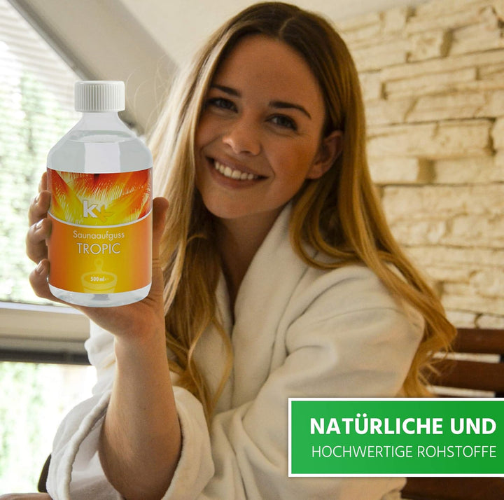 KK Sauna Aufguss Konzentrate PREMIUM - Made in Germany - Duftsorte Tropic - 500 ml Flasche - Wellnes