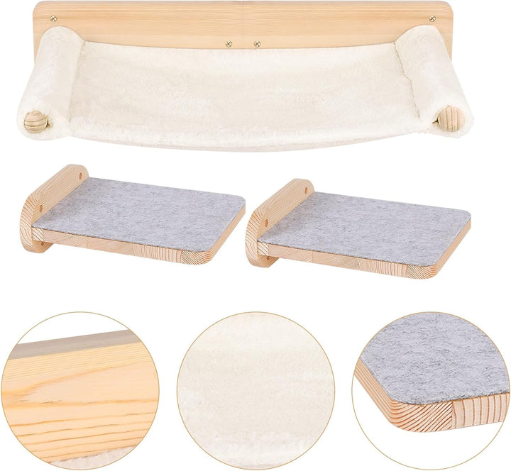 Kletterwand Katzen,Premium Kletterwand Katzen Set mit Katzenbrettern für die Wand,Premium Wandpark z