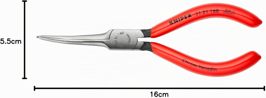 KNIPEX Greifzange (Nadelzange) mit Kunststoff überzogen schwarz atramentiert 160 mm 31 21 160