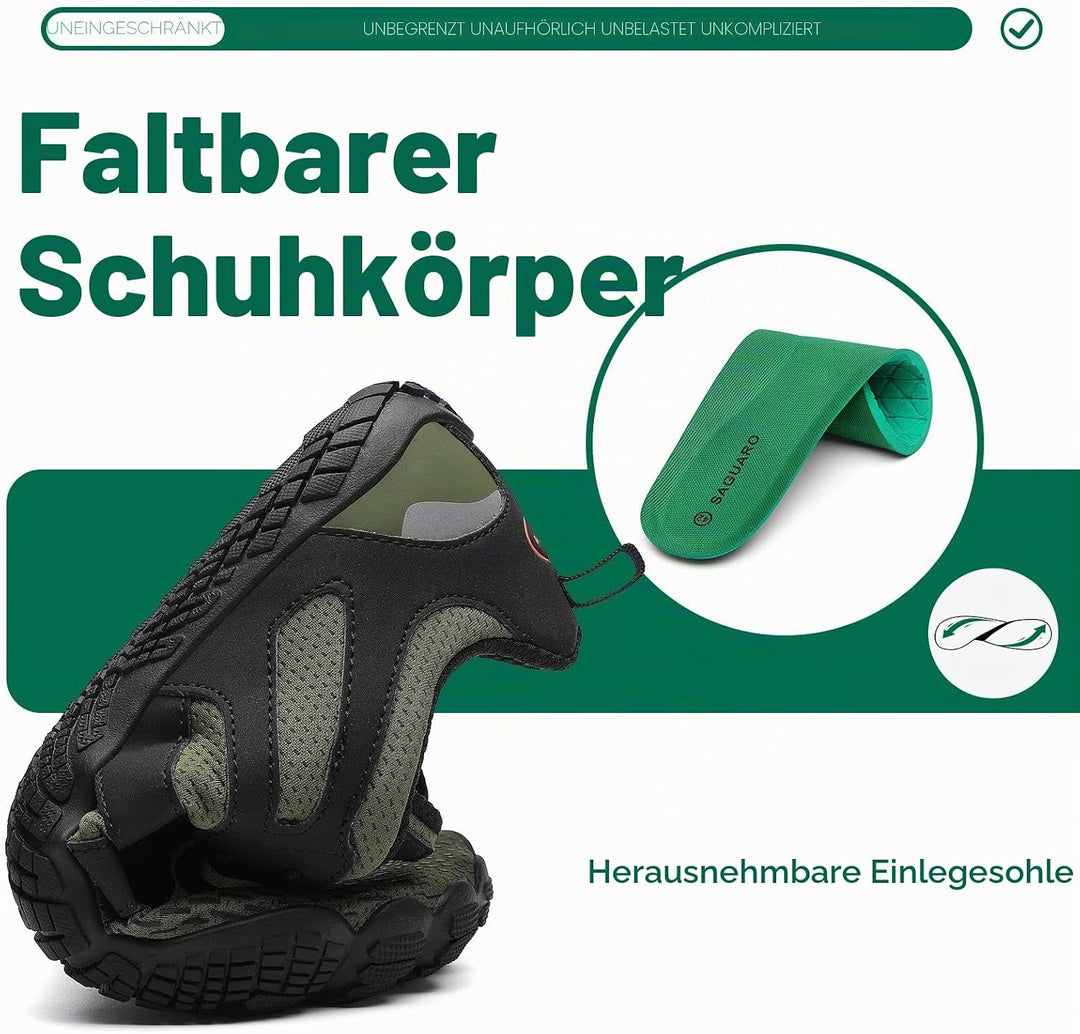 SAGUARO Herren Damen Barfussschuhe Atmungsaktiv Traillaufschuhe rutschfeste Fitnessschuhe 36 EU Arme