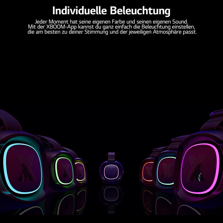LG XBOOM Go DXG8T, tragbarer Bluetooth-Lautsprecher (120W, Google Assistant, Siri, Beleuchtung), Sch