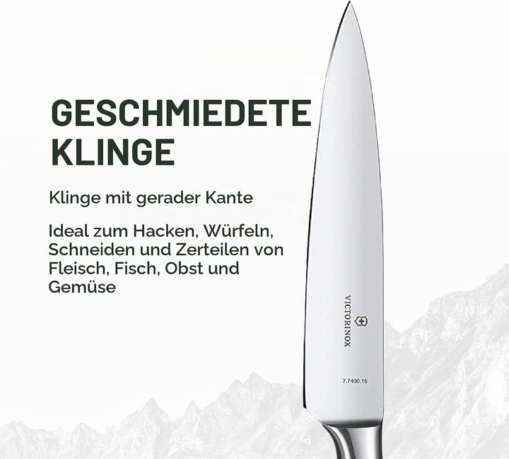 Victorinox, Grand Maître, Profi Tranchiermesser, Extra Scharfe Klinge, gerader Schliff, 15 cm, Edler