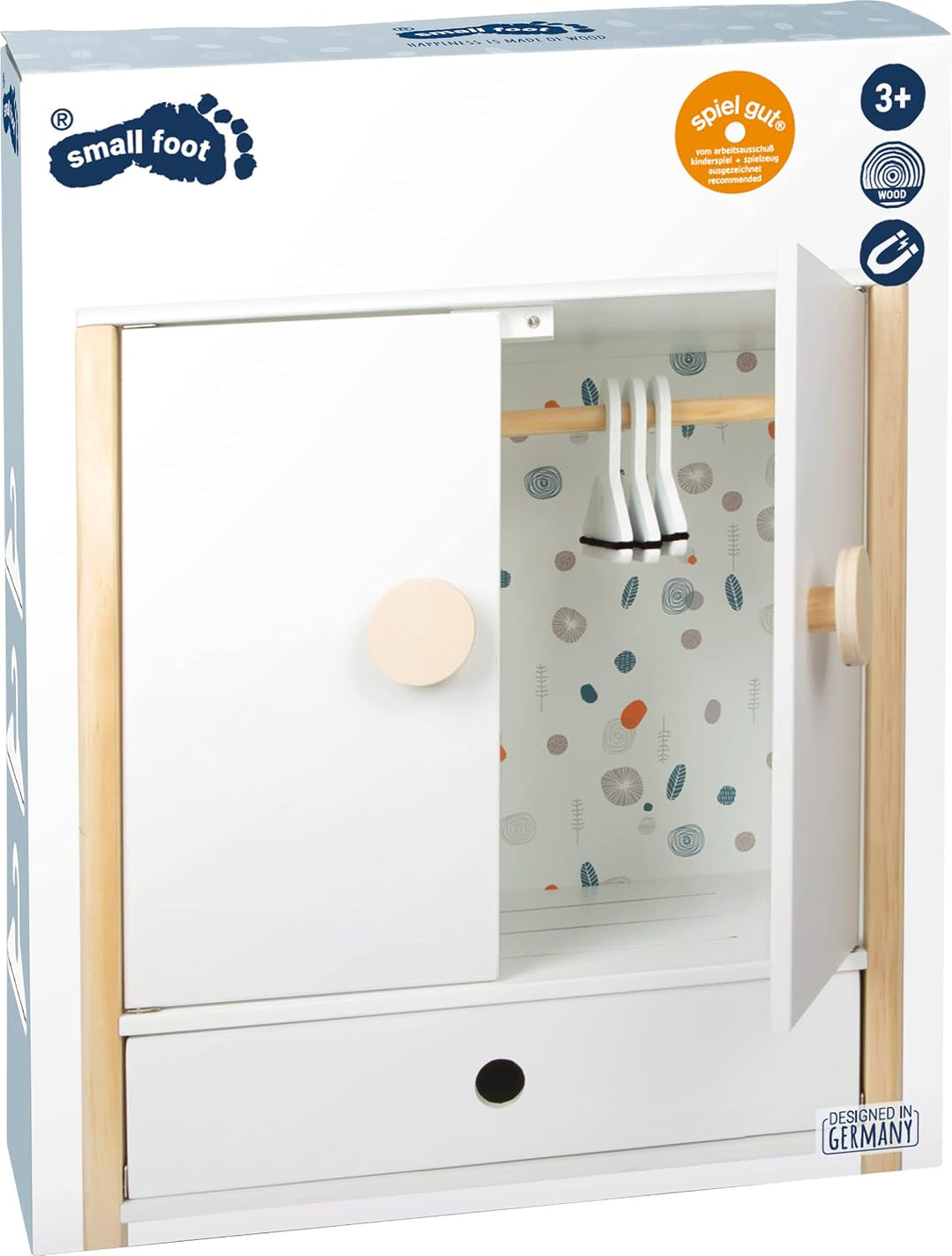 small foot Puppenschrank Little Button, mit leichtgängigen Flügeltüren, inkl. Kleiderbügeln, ab 3 Ja