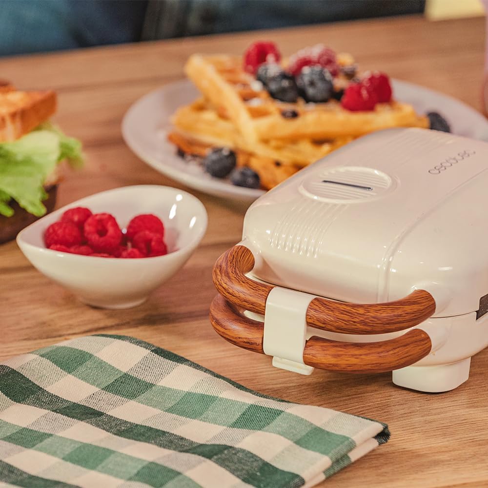 Cecotec Sandwichmaker Rock'Ntoast Retro One Beige. Drei austauschbare Platten, Retro-Design, Rocksto