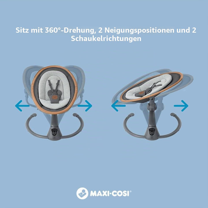 Maxi-Cosi Cassia Babywippe Elektrisch, 0–6 Monate, max. 9 kg, Babyschaukel Elektrisch, 12 Melodien,